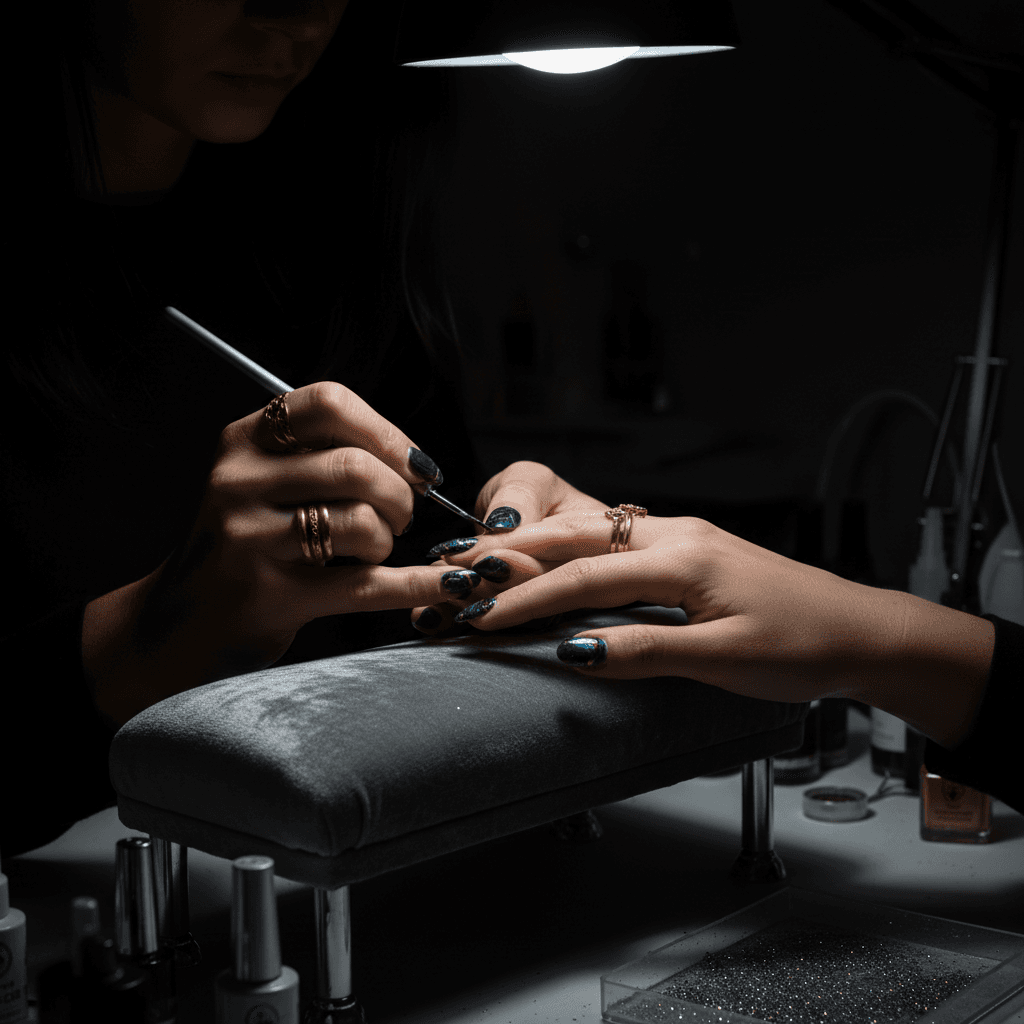 Realizzazione di nail art personalizziata al BLIZER BEAUTY
