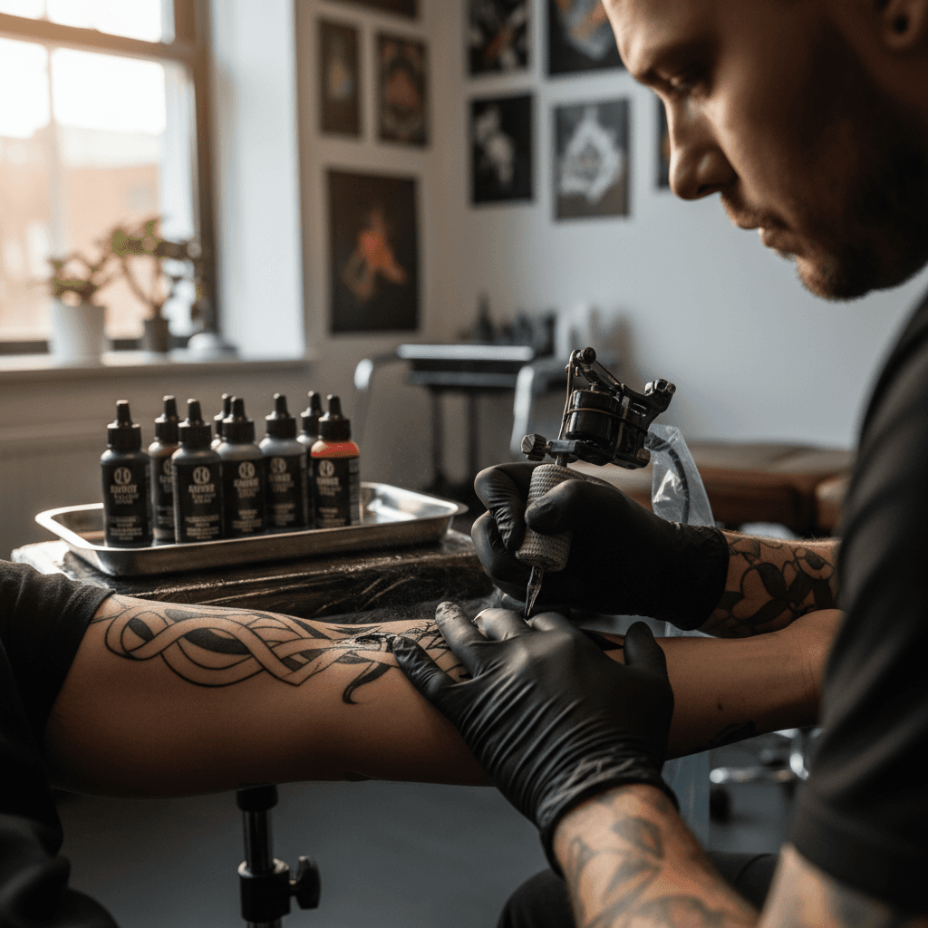 Preparazione materiali per corso tatuaggio avanzato